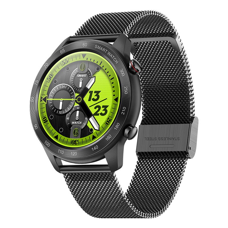 Cobrafly  mx5 smartwatch mit 1.3 -zoll-runddisplay, bluetooth-anruffunktion, wasserdicht  ip68 lange standby-zeit, herzfrequenz- und blutsauerstoffmessung: Schwarzer stahl