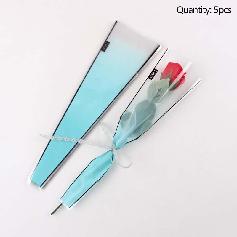 Ramo de flores transparente de plástico rosa, bolsa Opp de embalaje Floral, para el Día de San Valentín, por Uds.: E