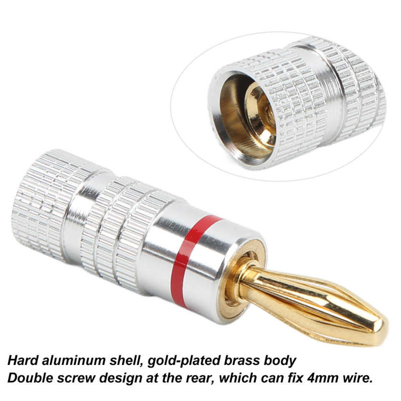 Straight Speaker Connectors Banana Plugs for Audio Video Receiver