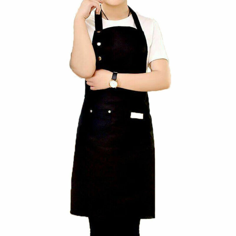 Delantal Unisex de lona vaquera con bolsillos, artesanías de carnicero, cocineros, cocina, barbacoa, liso, , 1 ud.