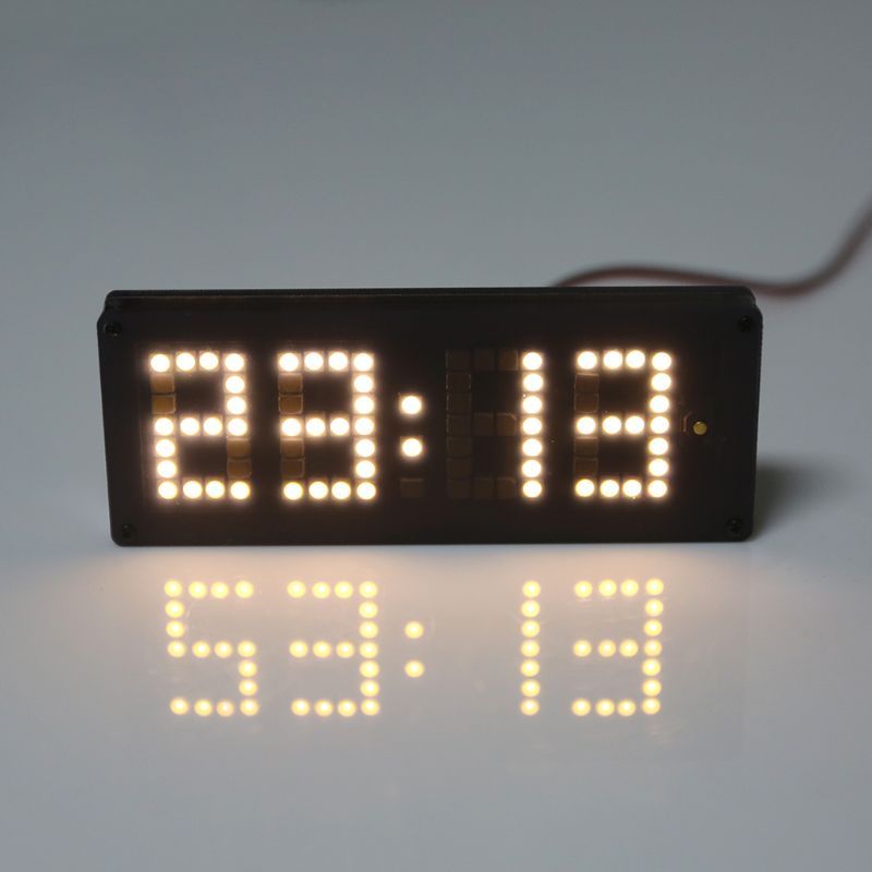 Auto Led Dot Matrix Klok Temperatuur Voltage Display 4.0 ~ 25V Multifunctionele 3in1 Tijd Thermometer Voltmeter Qiang