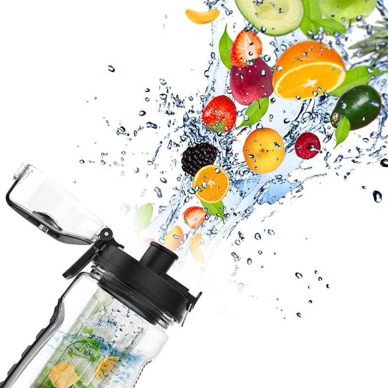 32oz 900ml Fruit Infuser Juice Shaker Sports Lemon Water Bottle With Flip Top Portable BPA Free Portable Climbing Camp Water Cup