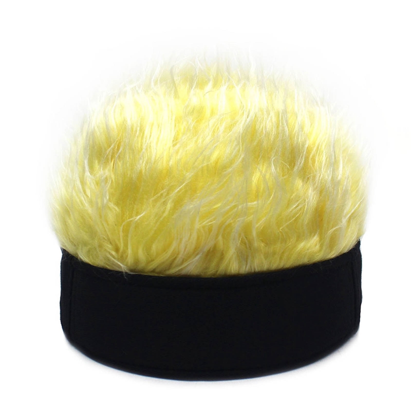 Gorra de béisbol con pelos con púas, peluca, sombrero de béisbol con pelucas con púas, sombrilla concisa informal para hombres y mujeres, visera ajustable, 2022: Amarillo limón