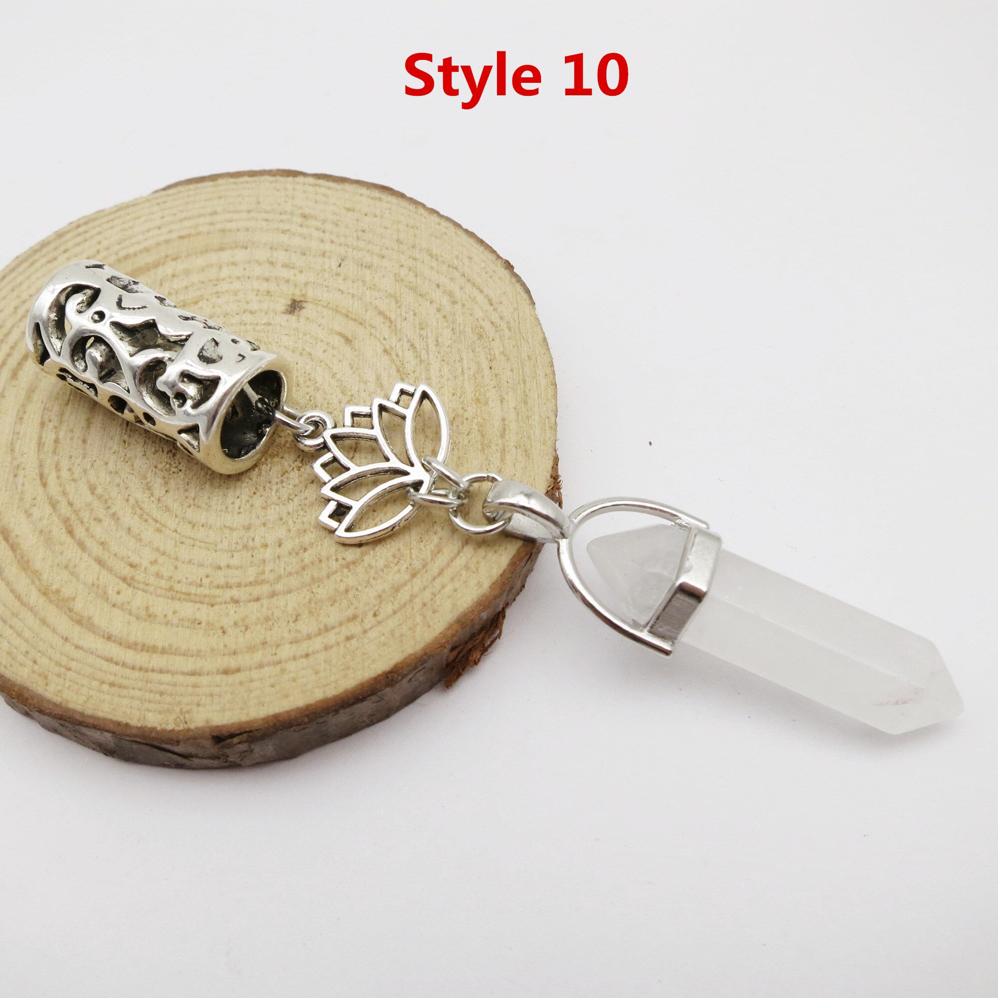 Breloques Viking en cristal pour hommes et femmes, 1 pièce, en spirale, pour tresser la barbe, perles, anneaux tubes, accessoires pour cheveux: 1pcs Style 10