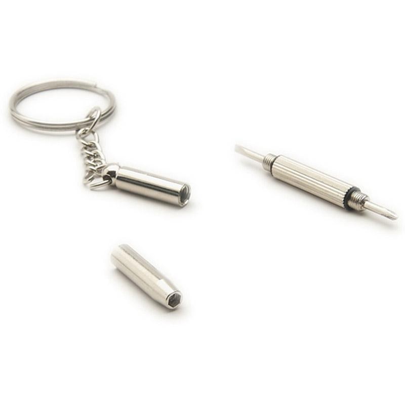 Mini 3-In-1 Schroevendraaier Sleutelhanger Metalen Tiny Tool Set Reparatie Bril