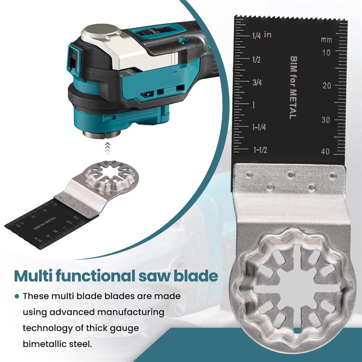 Multitool Blades,10PCS Oscillating Saw Blades, Multitool Bi-Metal Tool Blades for Wood Metal Plastics
