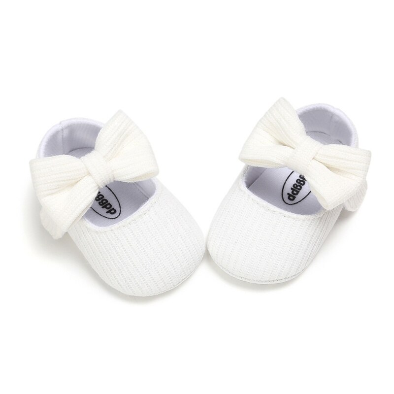 Leuke Herfst Meisje Anti-Slip Toevallige Wandelschoenen Boog Sneakers Zachte Zolen Eerste Wandelaars: W / 0-6M