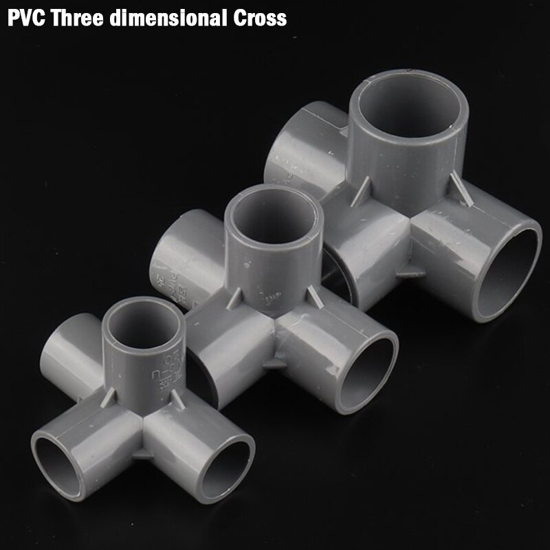 2~20pcs I.D 20~50mm PVC Three-dimensional 4 Way Connector Fish Tank Water Supply Tube Adapter Garden Irrigation Pipe Fittings