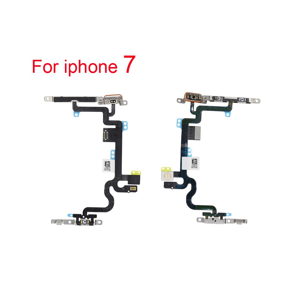 1 stk power flex med metalholder til iphone 5 5s 6 6s 7 8 plus mute switch strømstyrkeknap flex kabel