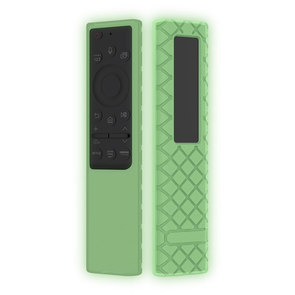 Silicone Remote Control Battery Back Cover Waterproof Sleeve Compatible for Samsung Bn59-01363 Bn59-01357: Luminous green