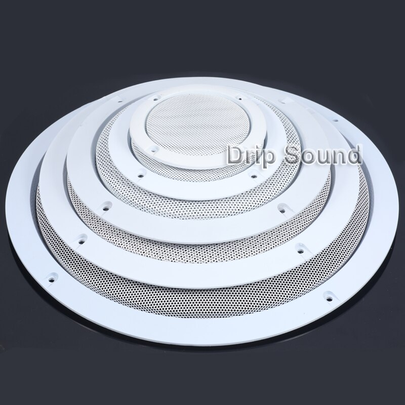 For 3"/4"/5"/6.5"/8"/10" inch Car Audio Speaker Conversion Net Cover Decorative Circle Metal Mesh Grille Protection #White