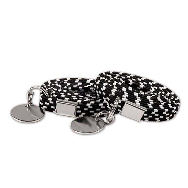 Cordones elásticos de bloqueo para zapatillas de niños y adultos, cordón rápido sin atar, Unisex, novedad: Black white
