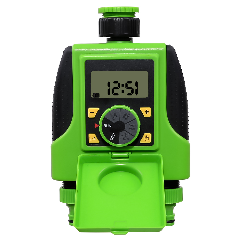 Dual 2-Outlet Automatic Watering Timer Digital Electronic Solenoid Valve Sprinkler Timer Waterproof Controller System
