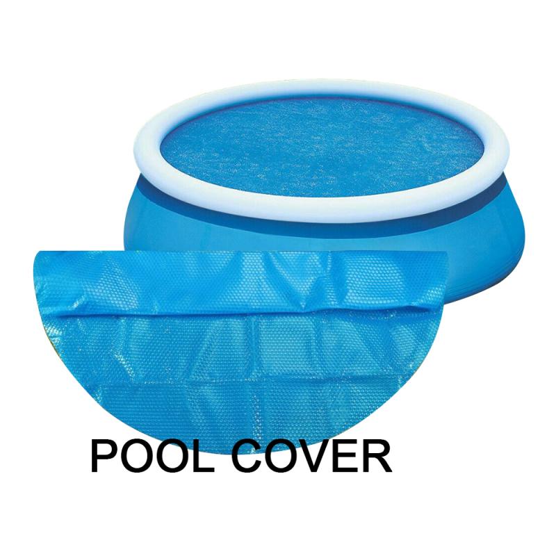 Swimmingpooldæksel støv regntæt pooldæksel blå rund presenning, holdbar til familiehaver, svømmepølstilbehør