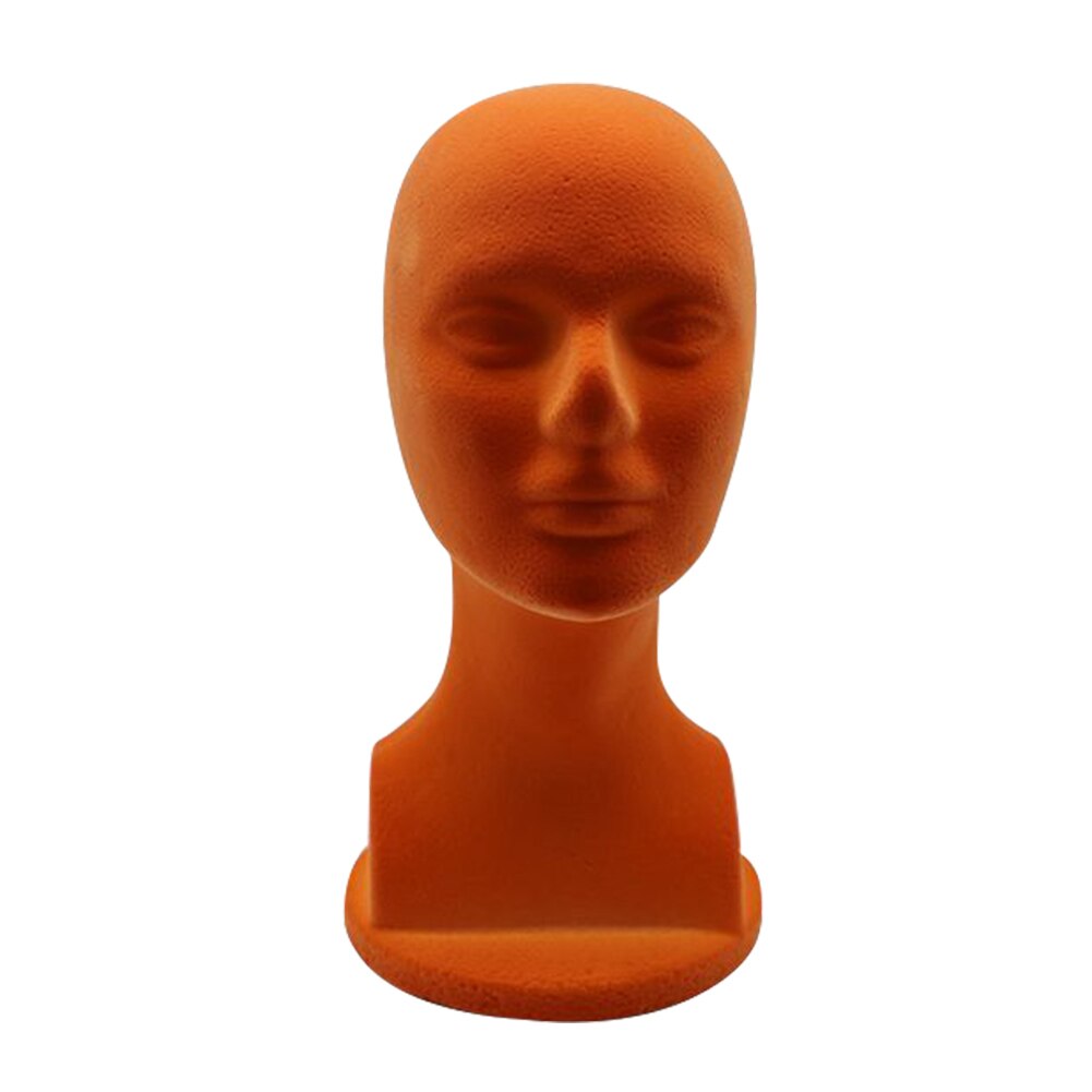 Plastic Abstract Mannequin Head Wig Hat Scarf Display Stand Model Wig Hair Display Stand for Salon Home Shop: Orange
