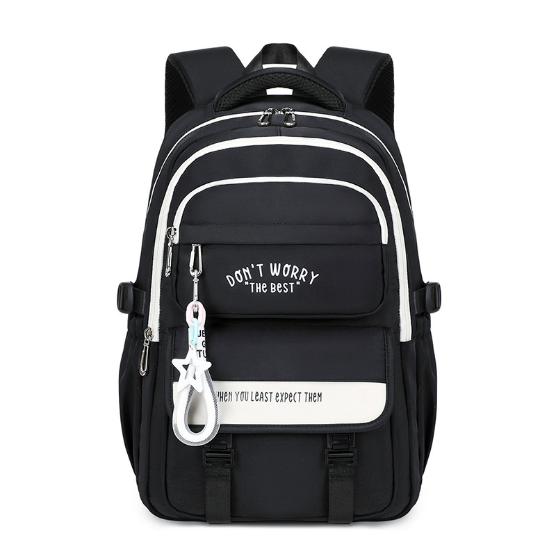 Mädchen-schulrucksack, schultasche, Laptop-Rucksack für Teenager, freizeit-reiserucksack, büchertasche, wasserdichter freundlicher-schulrucksack: Schwarz