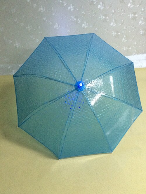 LED Umbrella Light Up Transparent Umbrellas Flash Night Protection Safe Child: Blue