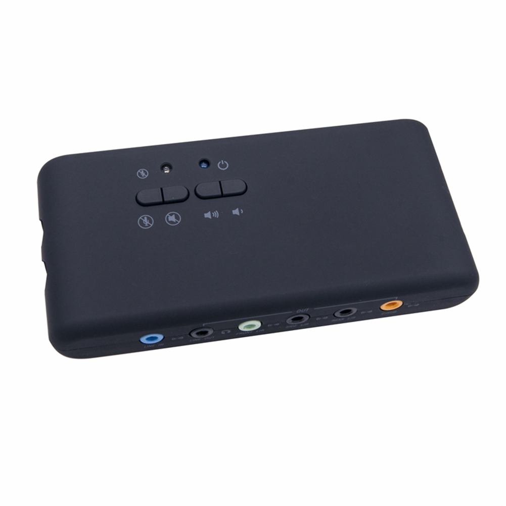 USB External Stereo Sound Card with 2 MIC Heads SPDIF 7.1 Channel USB Soundbox Recording and Playback for Home Desktop Speakers