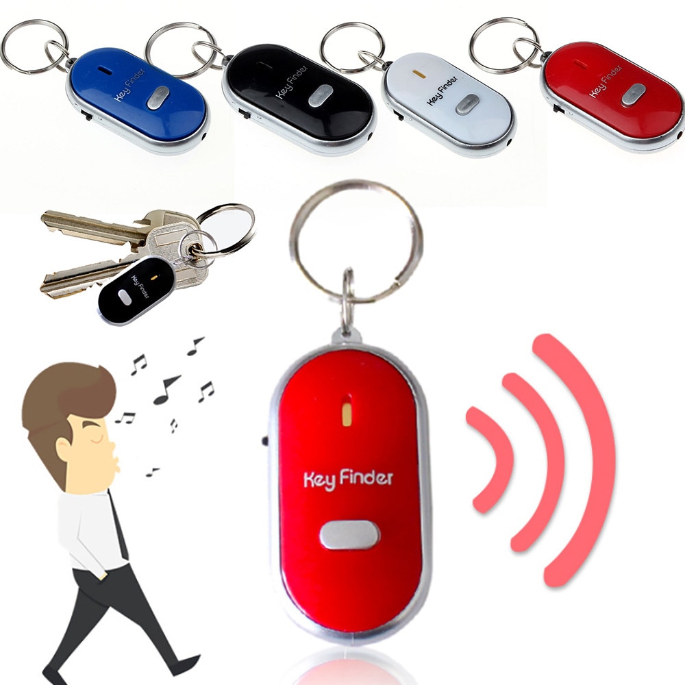 Aankomst Draadloze 10 m Anti-Verloren Alarm Key Finder Locator Sleutelhanger Whistle Sound Met LED Licht Mini Anti lost Key Finder