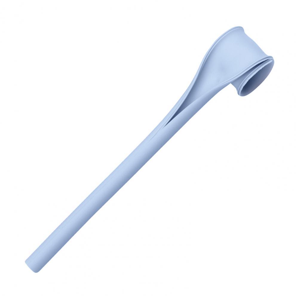 Universal Dining Straw Long Lifespan Solid Color Turn On with One Click Tableware Straw Home Straw Straw: Blue