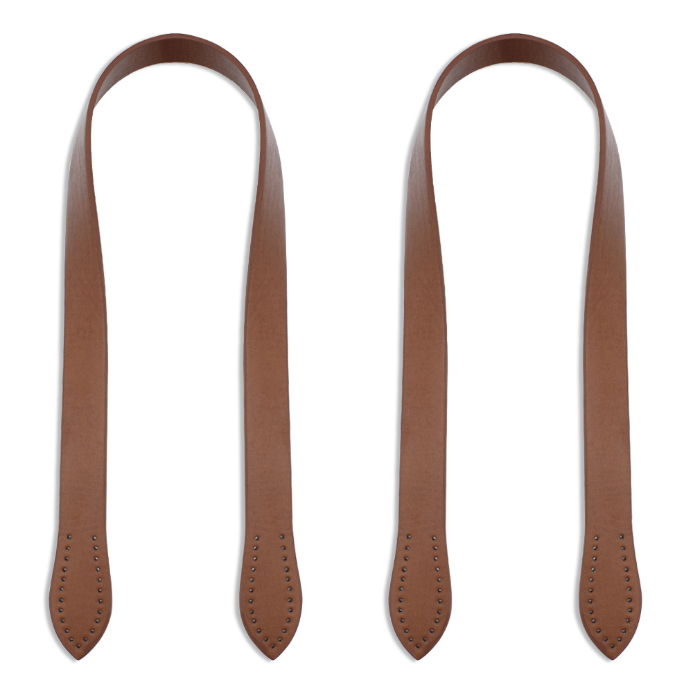 2 stk 60cm taske bælte aftageligt pu læderhåndtag kvinder skuldertaske diy udskiftning tilbehør håndtaske håndtag rembånd: Khaki