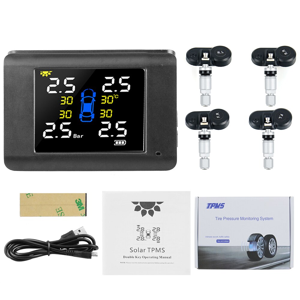 VSTM original solar TPMS car tire pressure monitoring sensor system safety alarm internal sensor tire pressure display 5.0