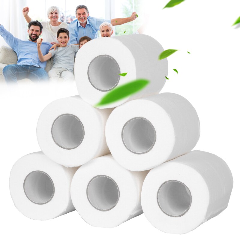2/4/6 Roll Toilet Paper Bulk Roll Bath Tissue Bathroom White Soft 4 Ply for Home E2S