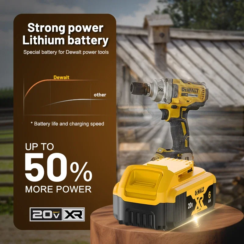 Original DEWALT battery, 20V-60V 6AH, 9AH rechargeable lithium-ion battery, DEWALT charger, DCB115, DCB118, DEWALT tool battery