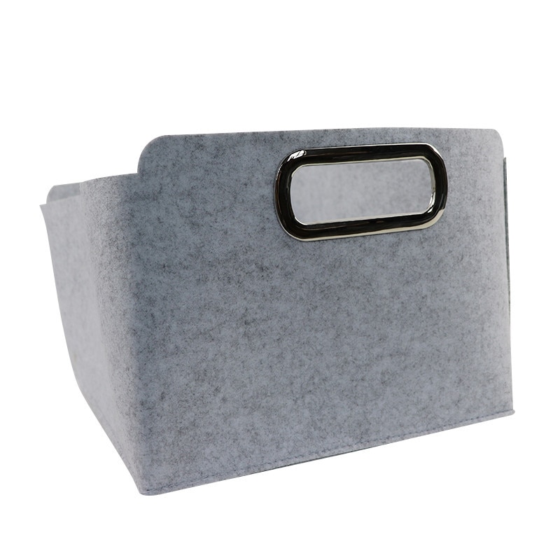 Foldbar opbevaringskurv grå filt stof skrivebord arrangør ryddelige opbevaringsboks legetøj kosmetik taske kurv diverse tøj arrangør