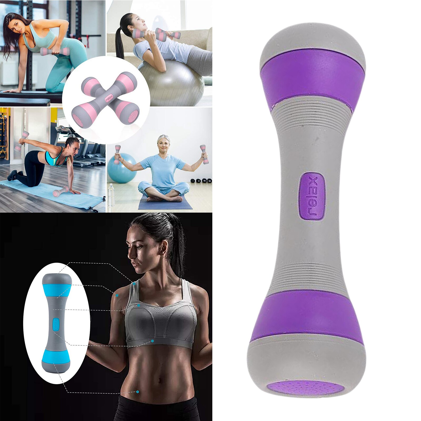 Adjustable Dumbbell Weight, 5-in-1 Weight Options, Non-Slip Handle, All-Purpose, Home, Gym, Office