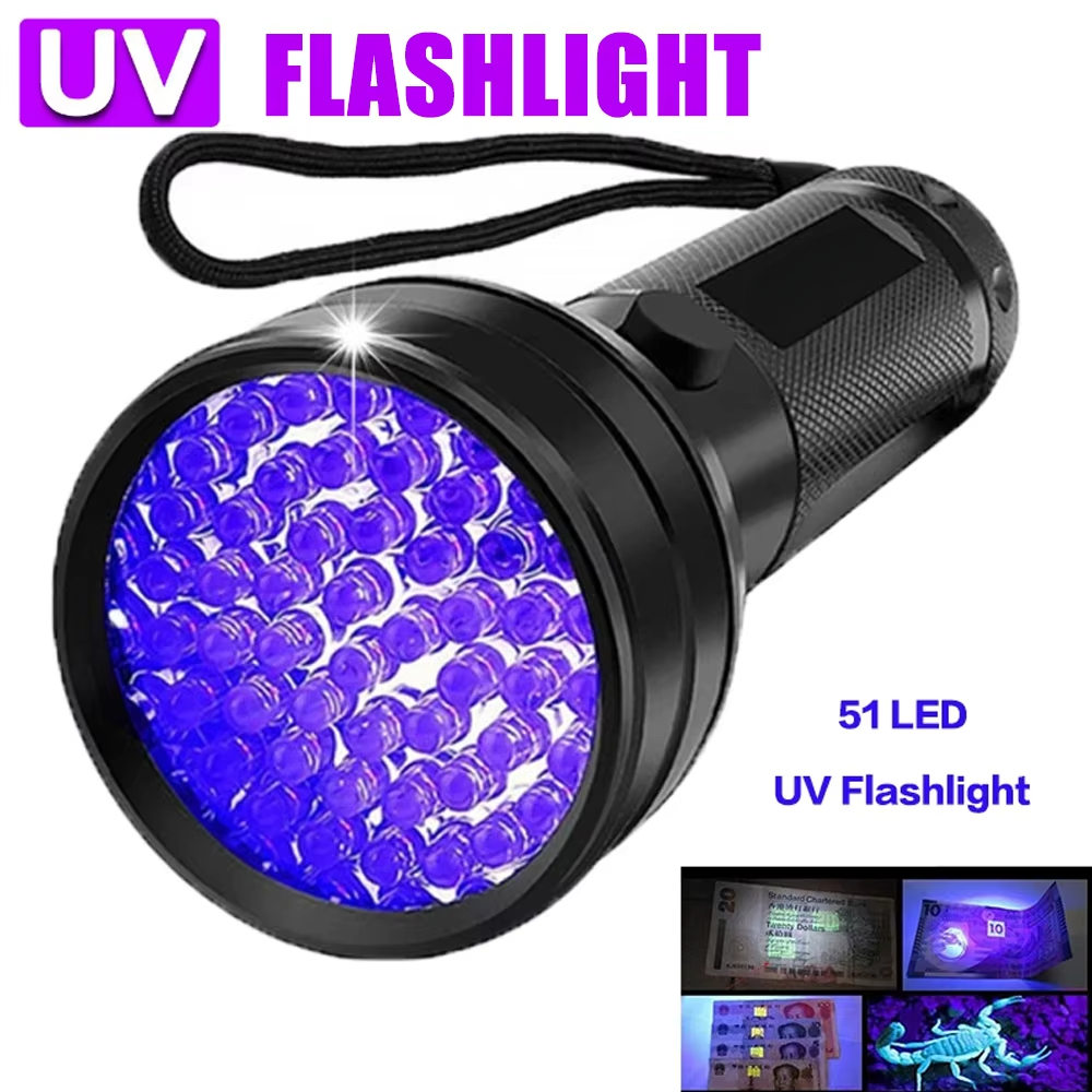 12/21/51 LED tragbare UV-Taschenlampe, Schwarzlicht, 395 NM, UV-Taschenlampe, Schwarzlicht-Detektor für Hundeurin, Haustierflecken und Bettwanzen