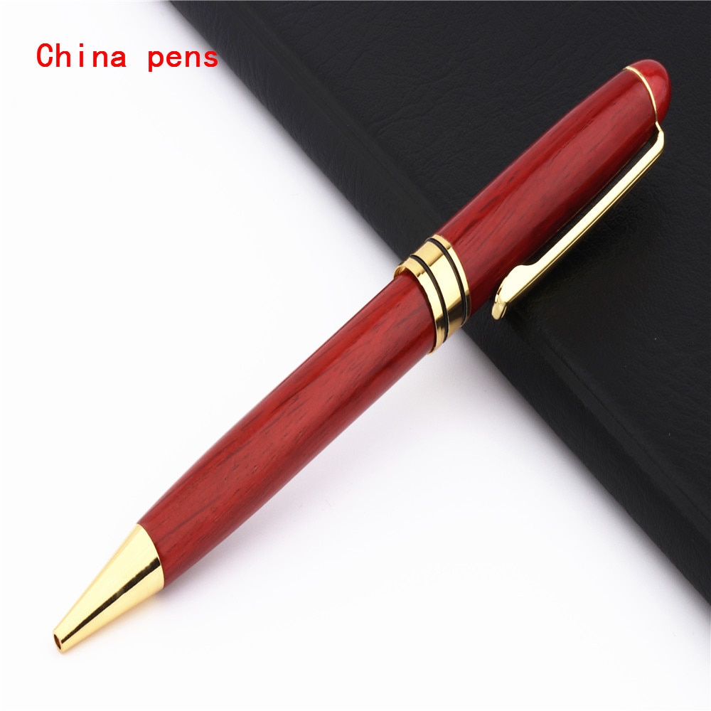 Luxury Red Wooden stationery students Business office Medium Nib Ballpoint Pen