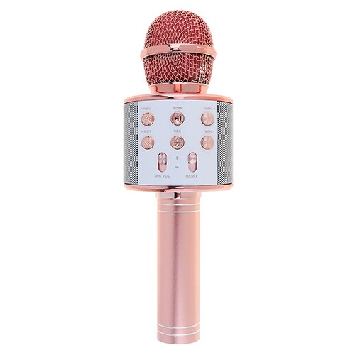 WS858 Bluetooth Wireless Microphone Handheld Hifi Speaker Microphone Karaoke KTV Singing Recorder Mic Music Player: Pink
