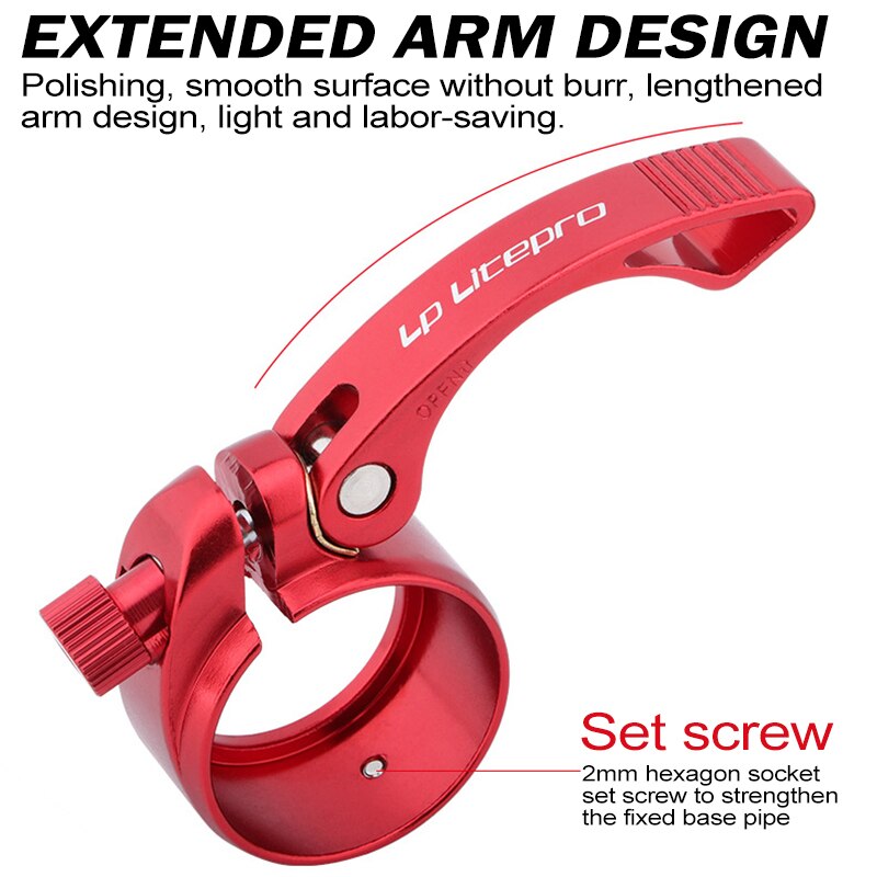 41Mm Fiets Zadelpen Klem Zadel Buis Quick Release Aluminium Vouwfiets Seat Klemmen Qr Voor 33.9Mm Zetel post Jc