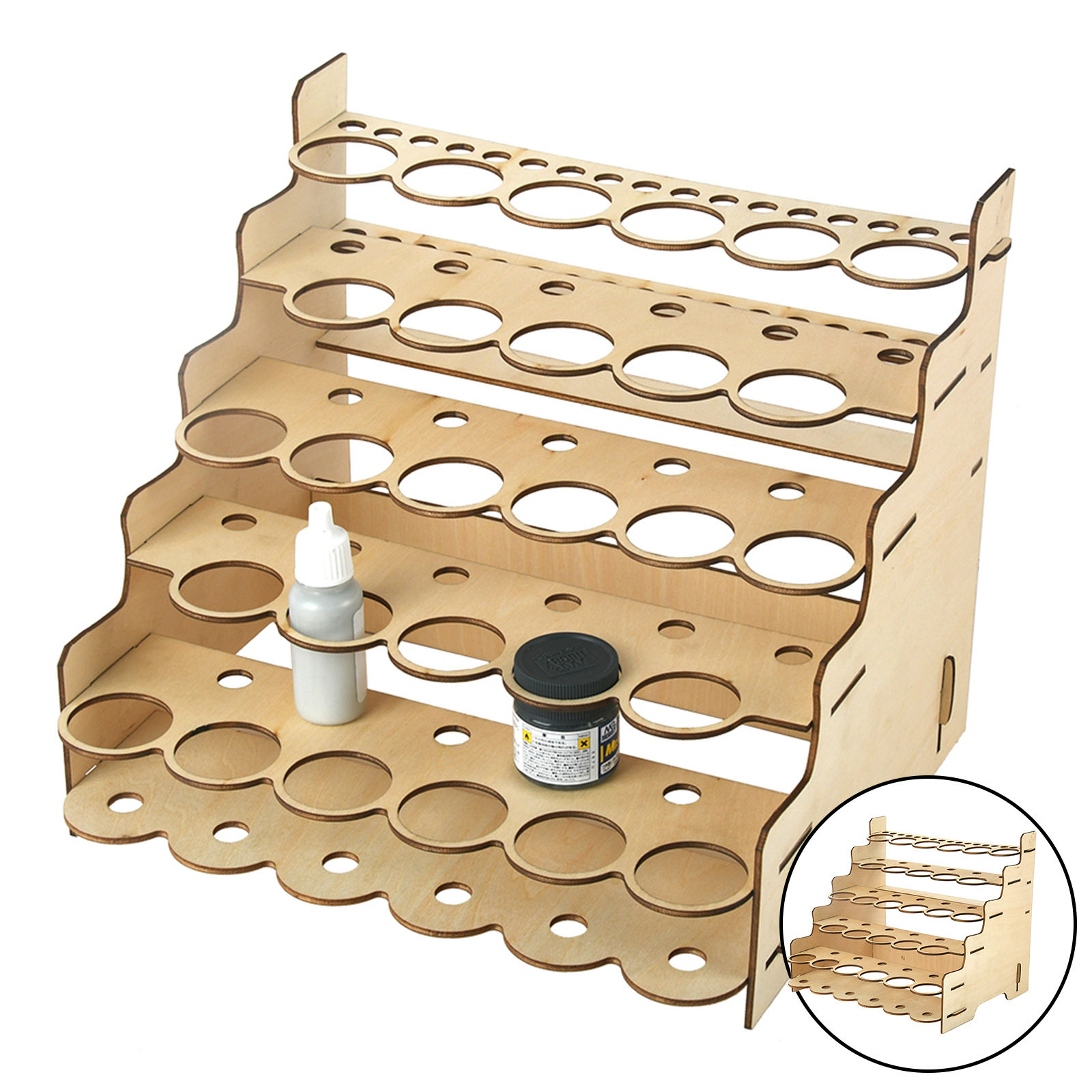 Basics Module Penselen Rack Epoxy Tool Houten Organisator Opslag Display Stand Houder Kabinet: 28 holes 35mm B