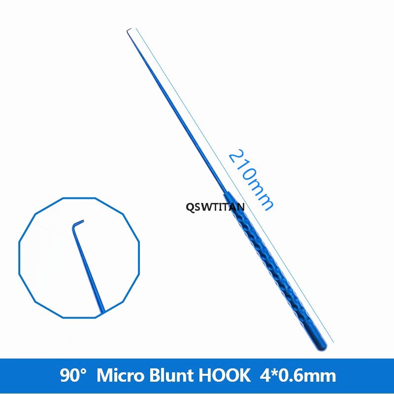 Micro Nerve pull Hook Titanium Micro Spatula Dissectors Micro Curette 21cm Vessel Hook