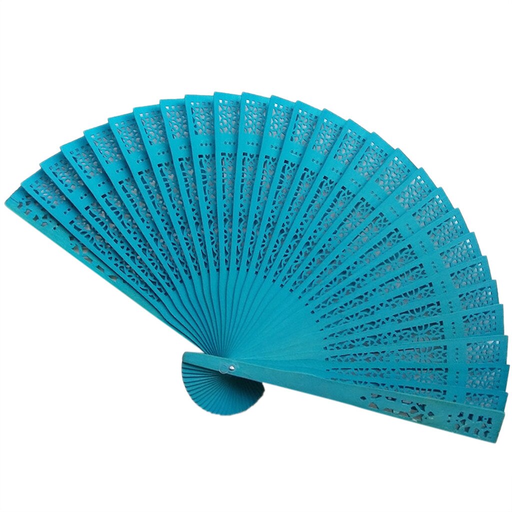 Vouwen Fans Sandelhout Hollow Dans Bruiloft Houten Hand Fans Schilderen Papier Vouwen Hand Held Bloem Fan Abanico: G