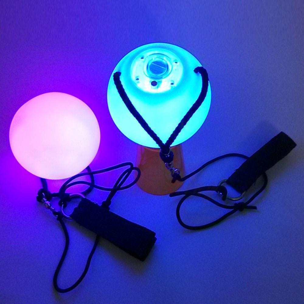 2Pcs LED POI throwing balls Glow Balls Belly Dance Level Hand Props 2016CA Led Poi Balls Party Supplier