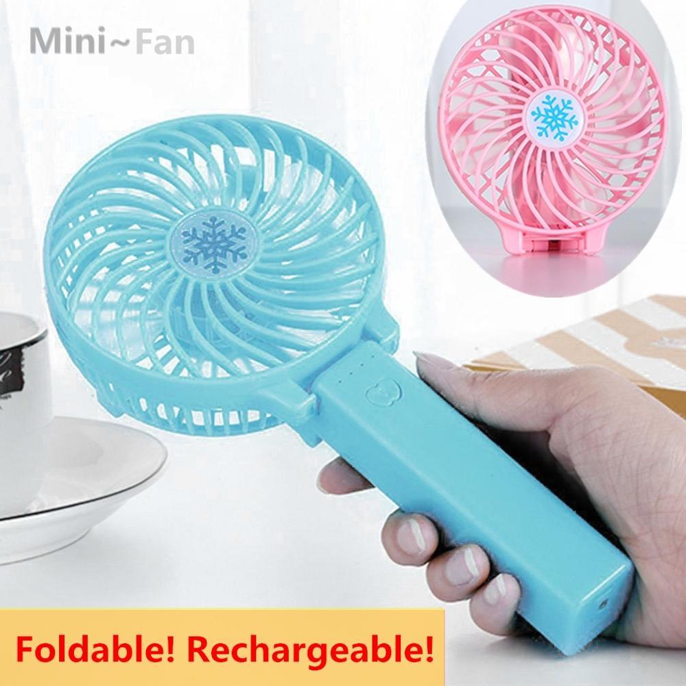 Mini ventilador portátil USB plegable, recargable, 3 velocidades, ajustable, ventilador portátil, ventilador de refrigeración para viajes (sin batería)