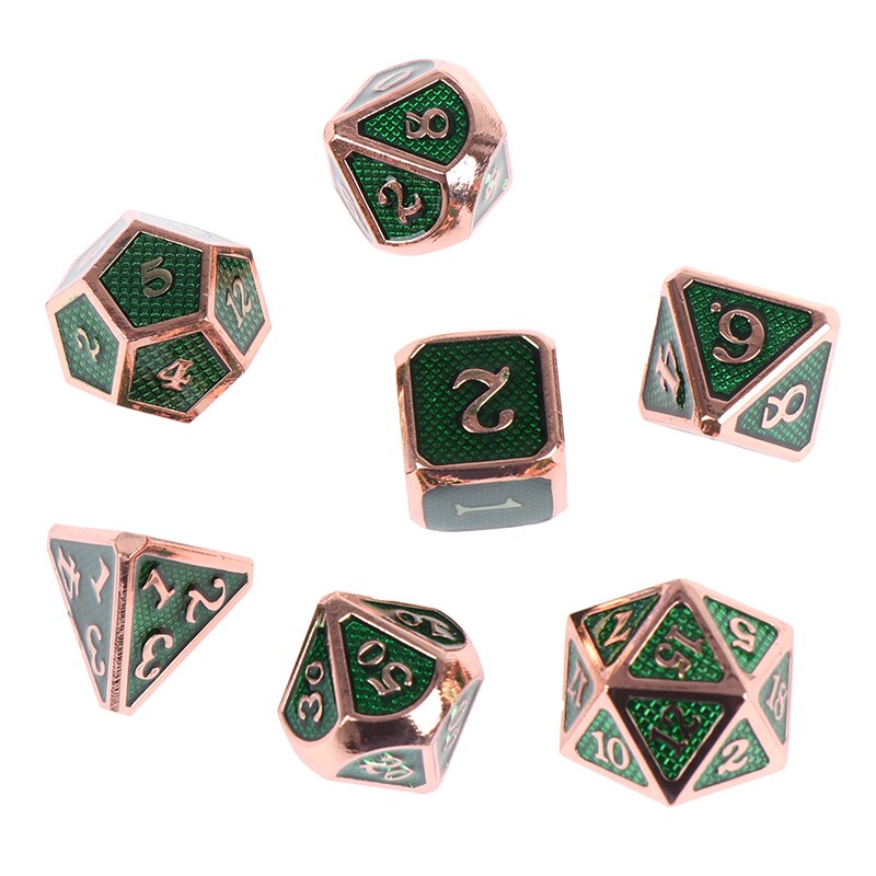 7 PCS/Metall Würfel RPG MTG Würfel Kursiv Dice Polyhedral Würfel Neue ~: D