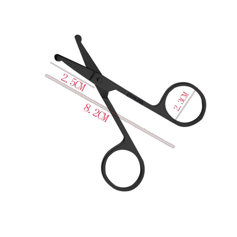 Tijeras de seguridad para pelo de nariz redondeada, recortadora multiusos, punta redonda, pelo Facial, cejas, barba, bigote, recorte LJ61, 2 uds.