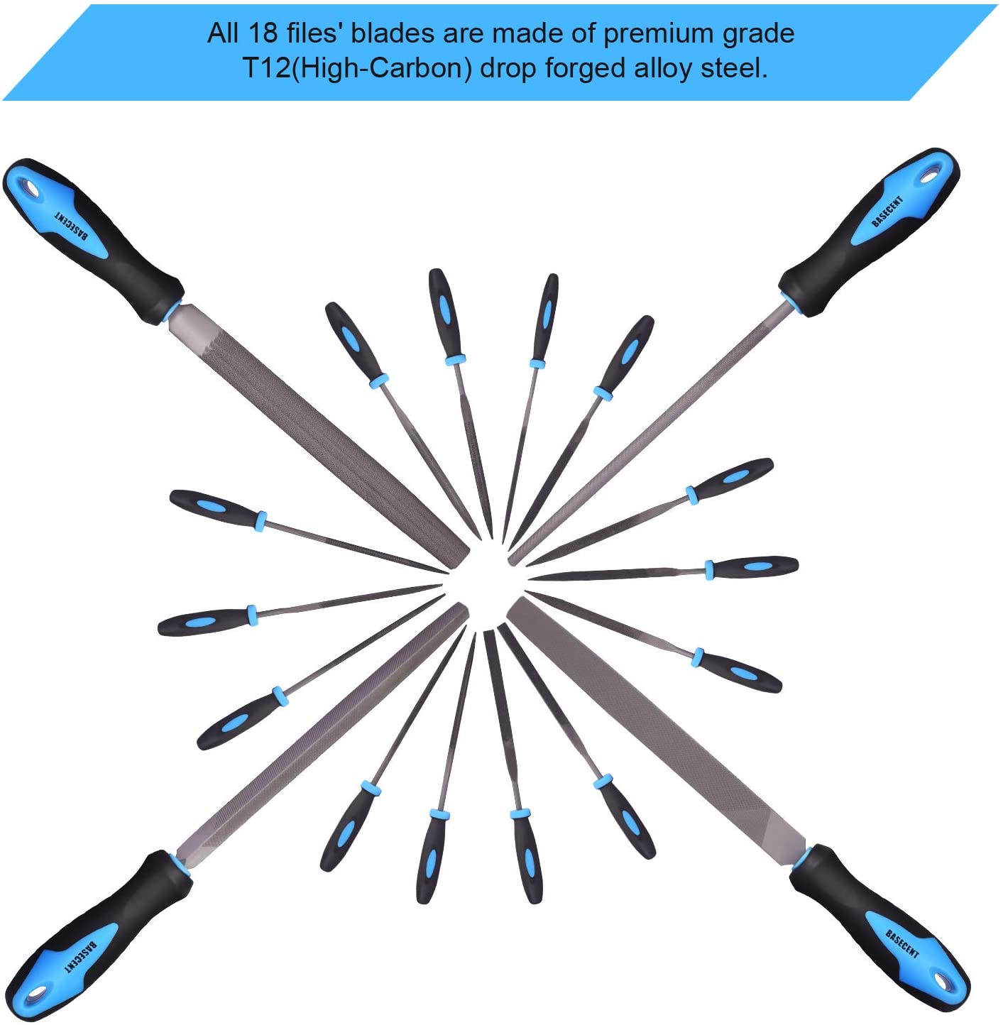 17 Pcs Metal Hand File Set Kit Including Flat, Round, Triangle, Half Round File and Needle Files, Craft Files Tools