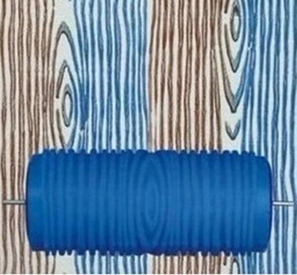 Hand Werkzeuge für Heimat - 5 zoll gummi Zauberstab malerei Rolle,023Y, holzmaserung aufbringen Rolle blau ohne griff Griff, freies