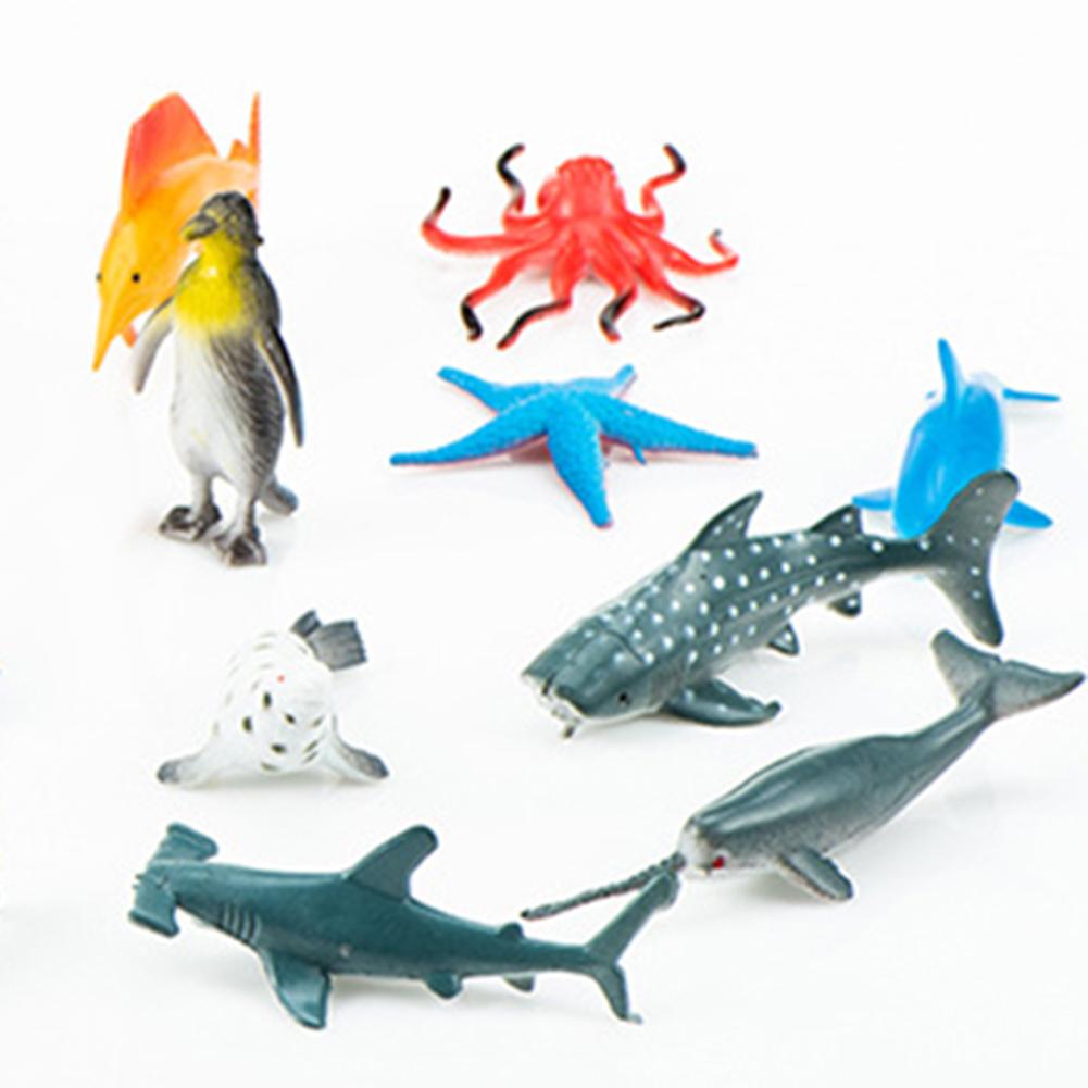 24Pcs Kids Plastic Marine Animals Model Simulation Ocean Creatures Figure Toys