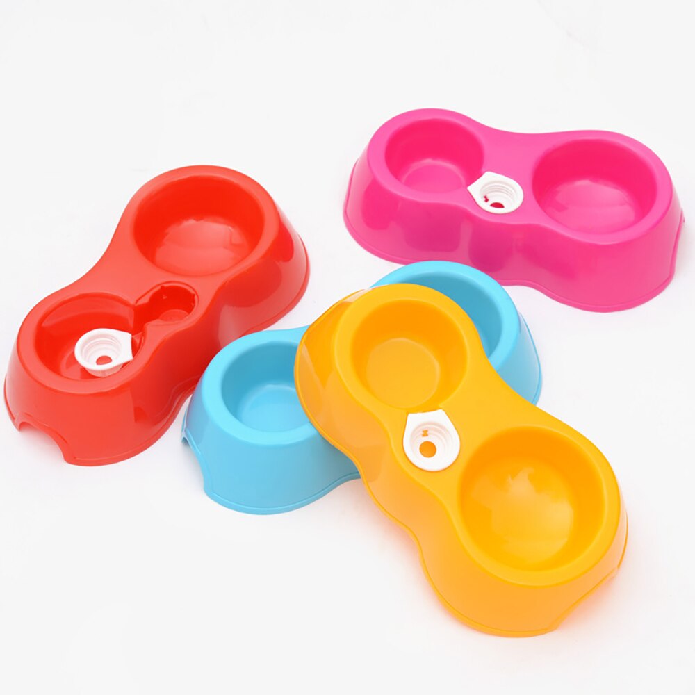 Automatische voerbak voor honden, dubbele voerbak van kunststof, voerbak voor honden, puppy's, katten, waterdispenser, voerbakjes