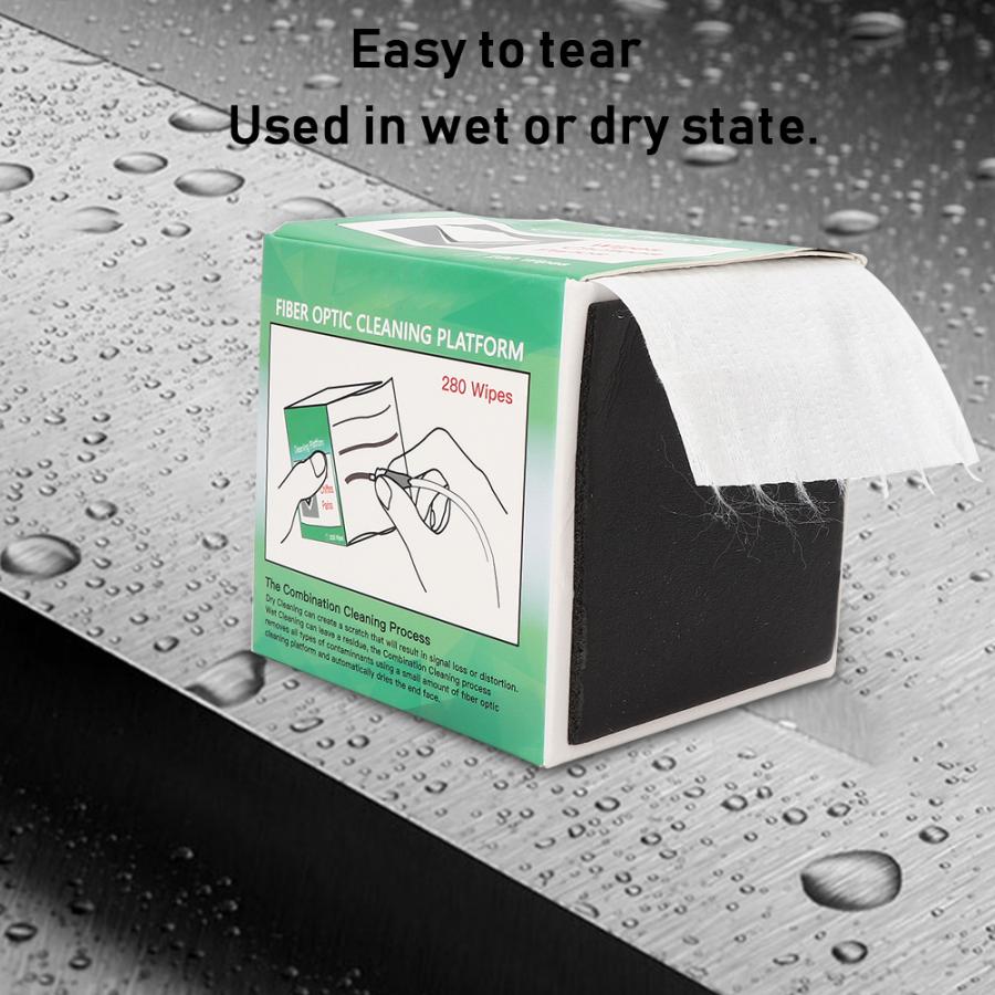 Cleaning Paper 280Pcs/Box Single Layer Fiber Wiper with Clear Breakpoints in One Box for Various Connectors Cleaning