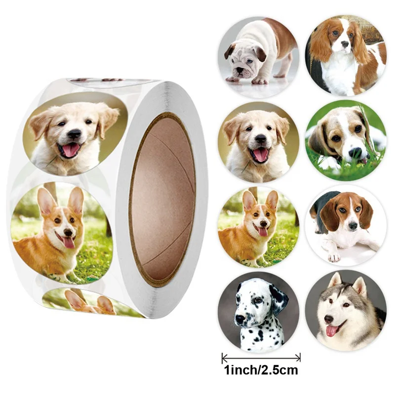 50-500 stks Kids Beloning sticker puppy hond Patroon aanmoediging stickers voor Leraren Leuke Dieren Stickers Briefpapier Stickers