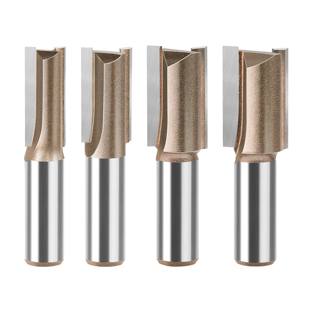 Broca recta de carburo de tungsteno, enrutador de doble flauta única, cortador de fresado de madera para herramienta de carpintería, diámetro de 3-25mm, vástago de 1/2 pulgadas