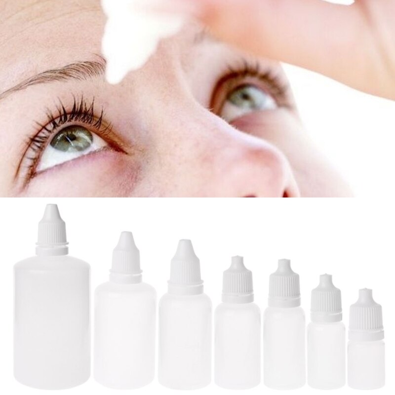 5-100ml Empty Plastic Squeezable Dropper Bottles Eye Liquid Dropper Container D08F