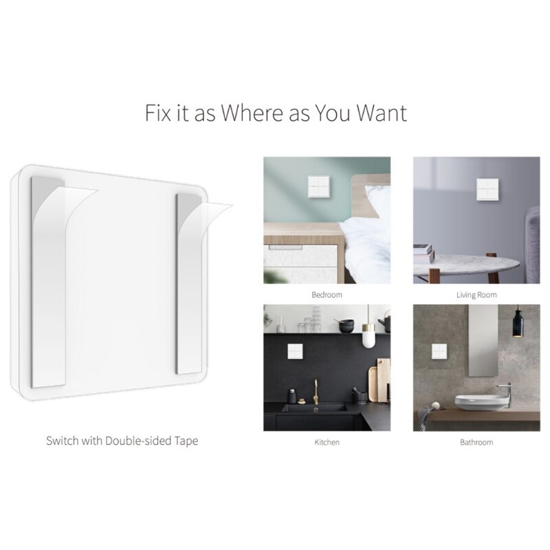 Wireless 4 Gang Scene Switch Push Button Controller Battery Powered Automation Smart Home Switch Panel Home Improvement